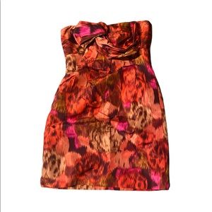 J Crew Multicolored Strapless Dress sz 4